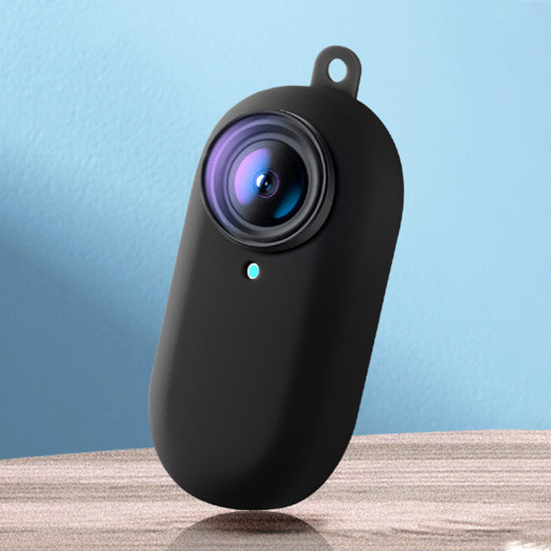 Uniqkart for Insta360 Go2 Thumb Camera Silicone Protective Sleeve Mount Protector Cover - Black