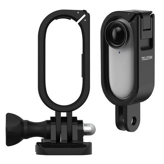 TELESIN Protective Camera Frame Stabilizer with 1/4 Screw Hole Base for Insta360 GO 2 - Black