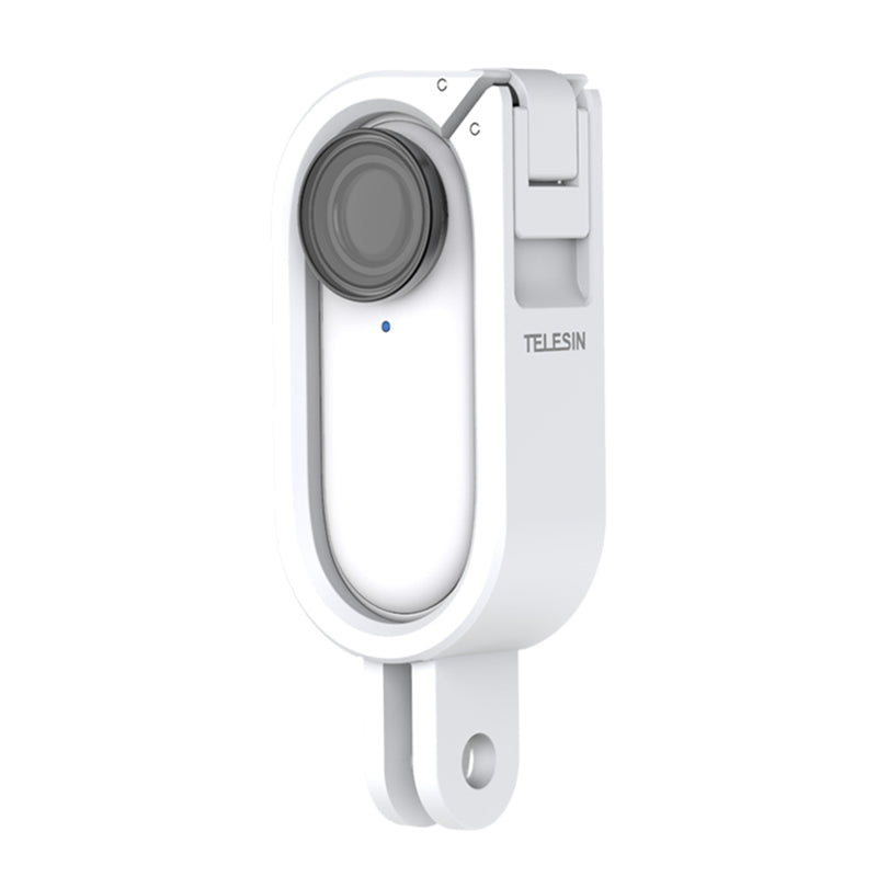 Uniqkart Protective Camera Frame Stabilizer with 1/4 Screw Hole Base for Insta360 GO 2 - White