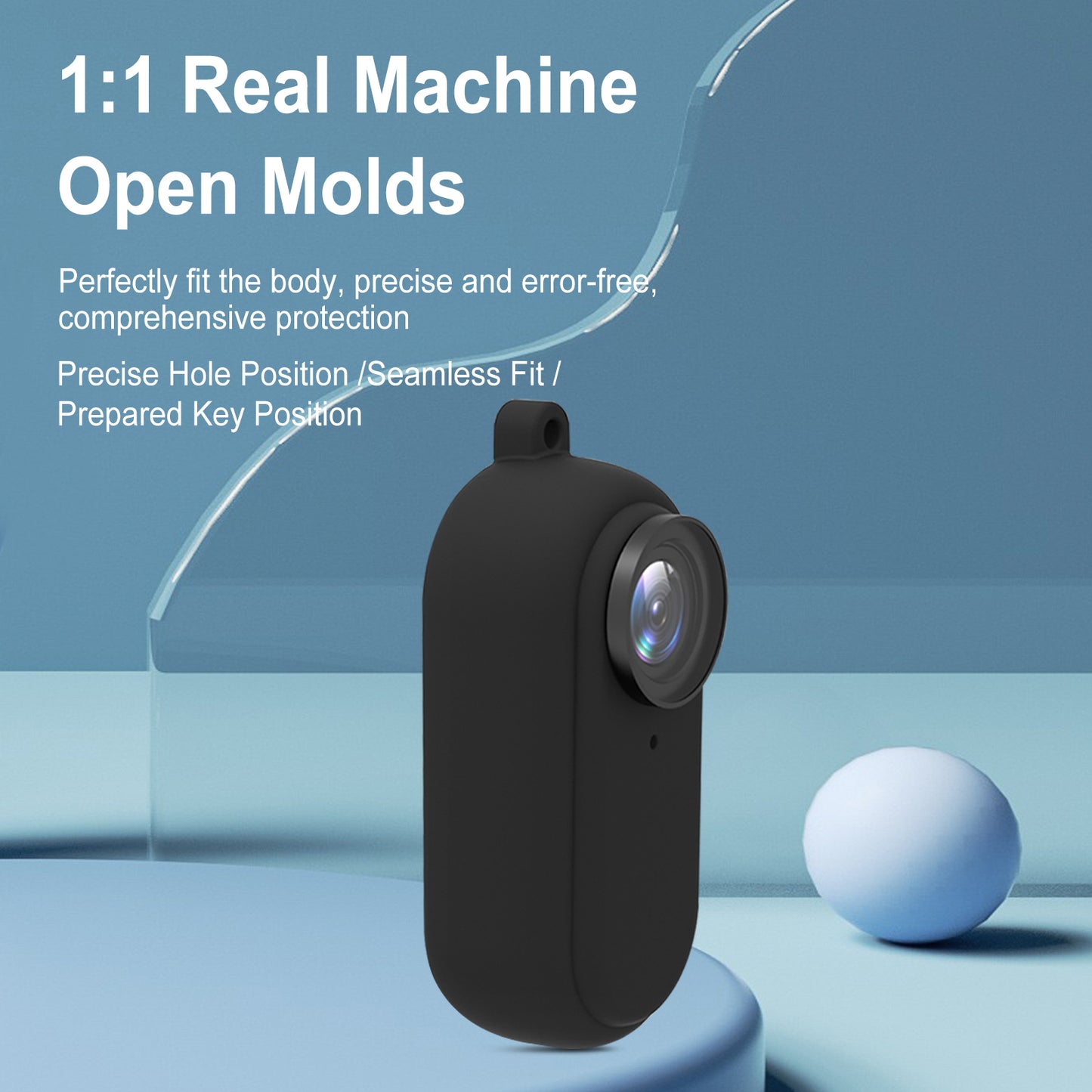 Uniqkart Dust-proof Anti-drop Camera Protective Cover Soft Silicone Case for Insta360 GO 2 - Blue