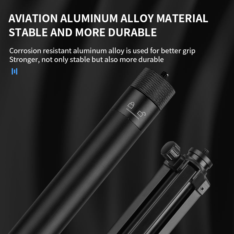 Aluminum Alloy Folding Tripod with 2m Extension Pole for GoPro Mobile Phone SLR