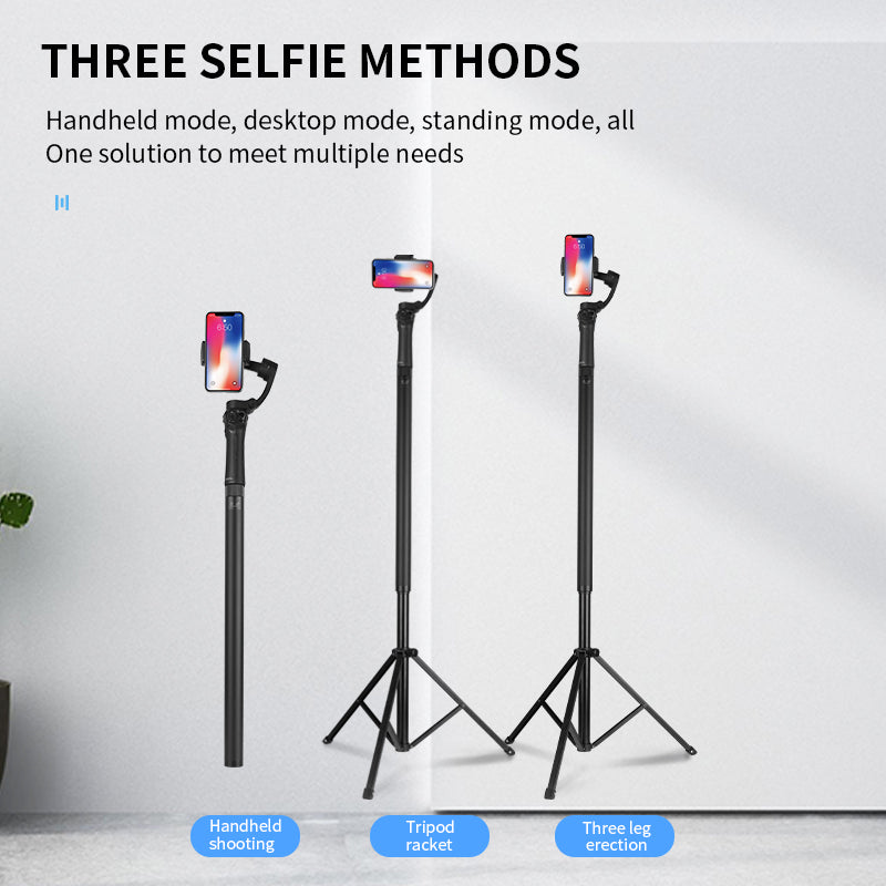 Aluminum Alloy Folding Tripod with 2m Extension Pole for GoPro Mobile Phone SLR