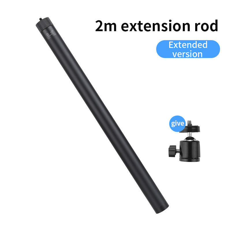Aluminum Alloy Folding Tripod with 2m Extension Pole for GoPro Mobile Phone SLR