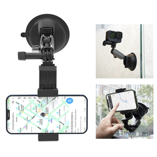 TELESIN TE-SUC-010 Car Phone Holder Suction Cup 360&#176; Adjustable Universal 1/4 Standard Adapter for GoPro Insta360 Osmo Action Camera