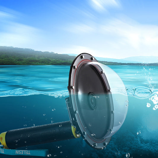 Uniqkart GP-DMP-T05 30M Waterproof Dome Port Underwater Housing Case Cover with Floating Handle Trigger for GoPro Hero 7/6/5