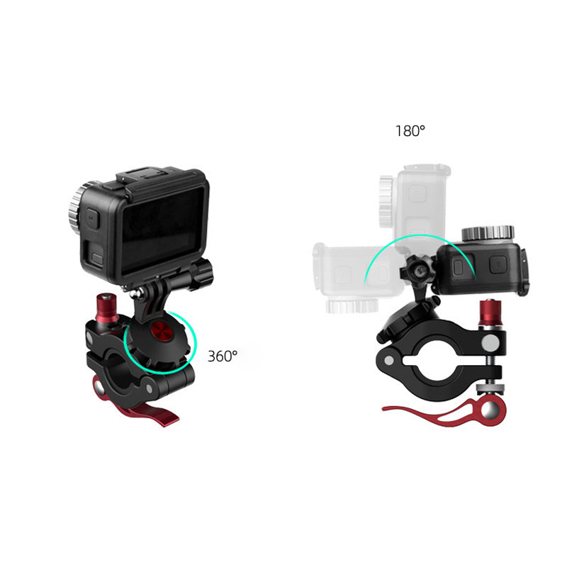 Uniqkart TY-Q9266 Universal Bicycle Sports Camera Mount Clamp Adjustable Adapter Clip for GoPro/Insta360