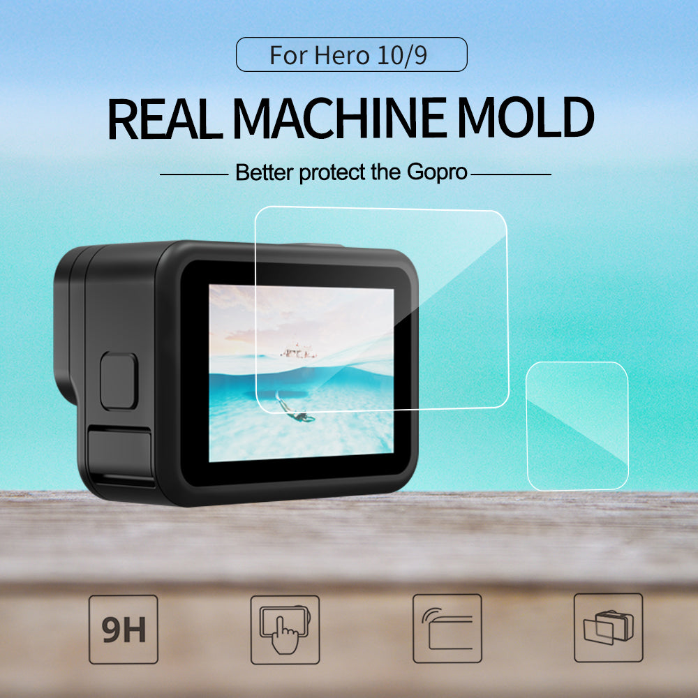 Uniqkart Durable Scratch Resistant PET Front Display Film + PET Lens Protector + Rear Display PET Film for GoPro Hero 9 / 10 / 11