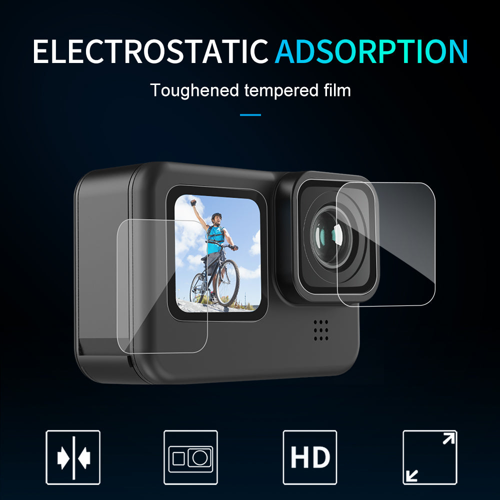 Uniqkart Durable Scratch Resistant PET Front Display Film + PET Lens Protector + Rear Display PET Film for GoPro Hero 9 / 10 / 11