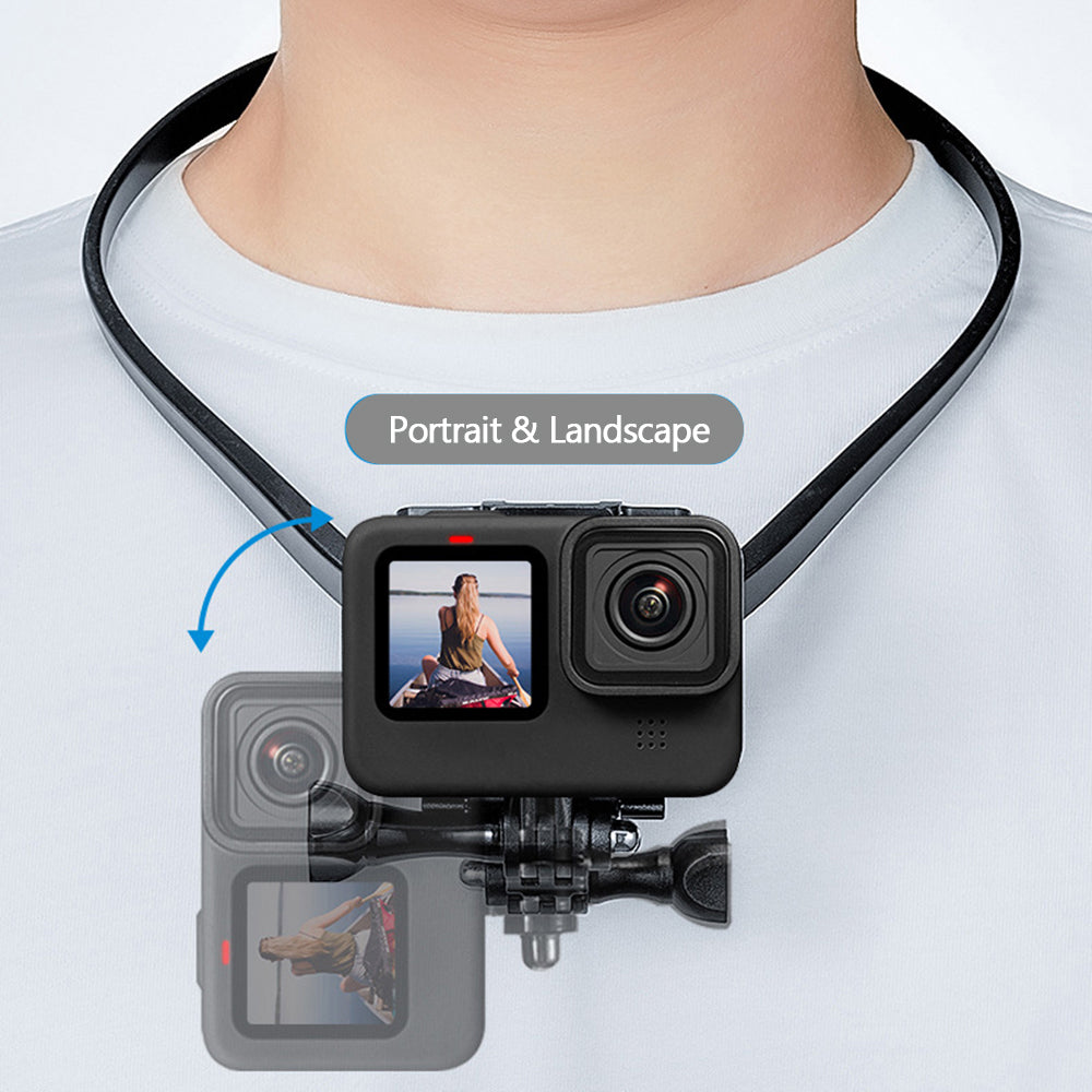 Uniqkart GP-HNB-U1 Hands-free Neck Camera Holder Mount Stand Bracket for GoPro Hero 9 / 10 / 11  / 8 Action Camera Smartphone