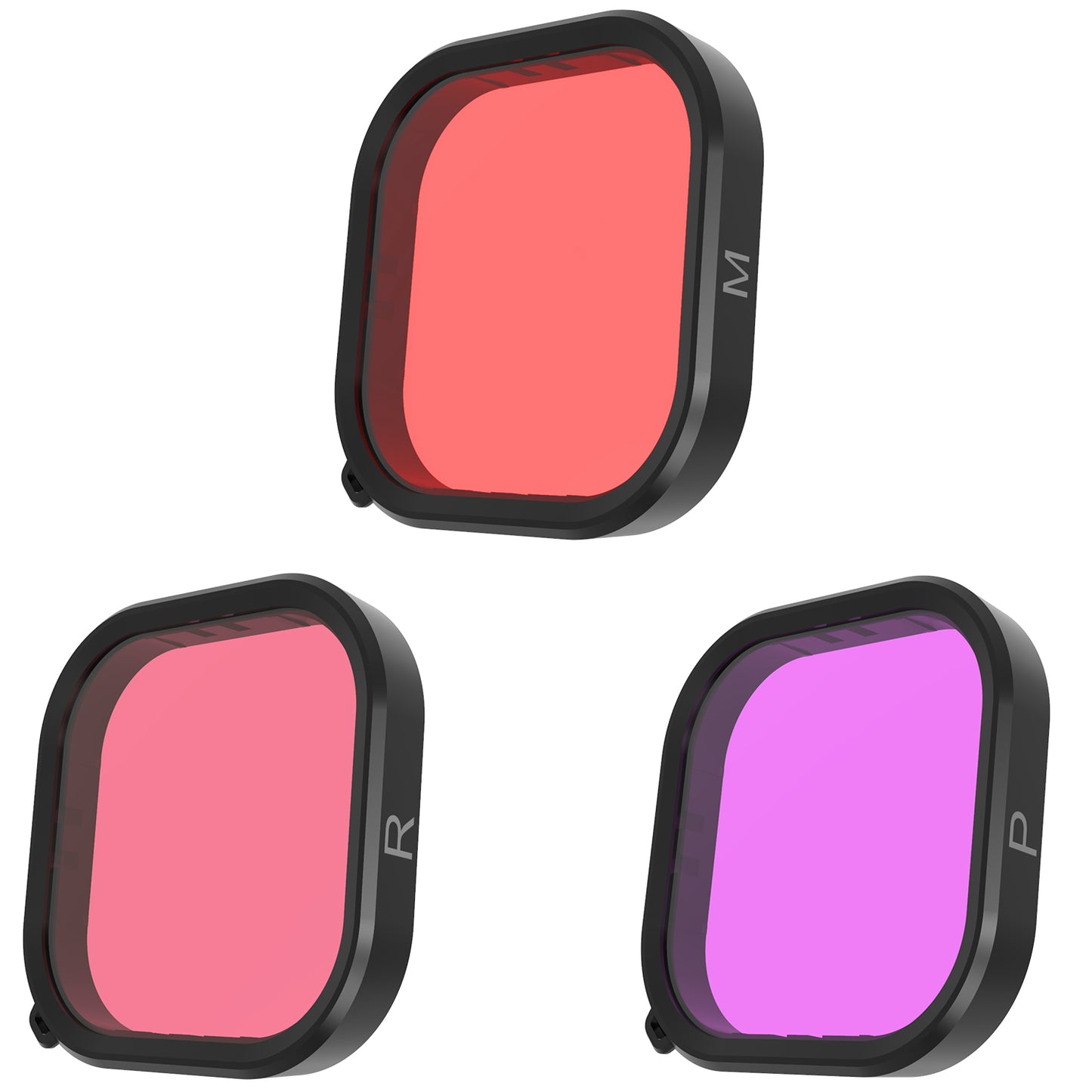 Uniqkart GP-FLT-904 3Pcs / Set Red Magenta Purple Filter Lens for GoPro Hero 9 / 10 / 11 Waterproof Diving Case