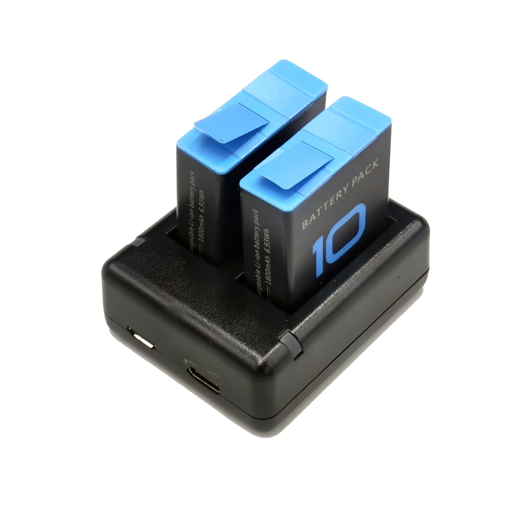 AT1278 Dual Battery Charger Charging Dock Station with LED Indicator for GoPro Hero 9/10
