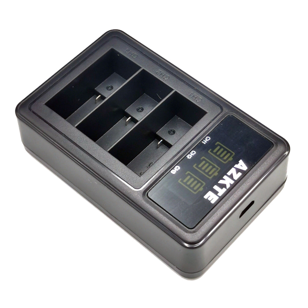 AT1262 3-Slot Battery Charger Action Camera Battery Charging Dock with LCD Display for GoPro Hero 10/9
