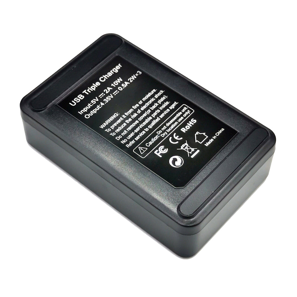 AT1262 3-Slot Battery Charger Action Camera Battery Charging Dock with LCD Display for GoPro Hero 10/9