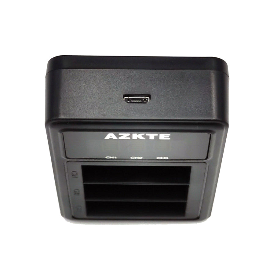 AT1262 3-Slot Battery Charger Action Camera Battery Charging Dock with LCD Display for GoPro Hero 10/9