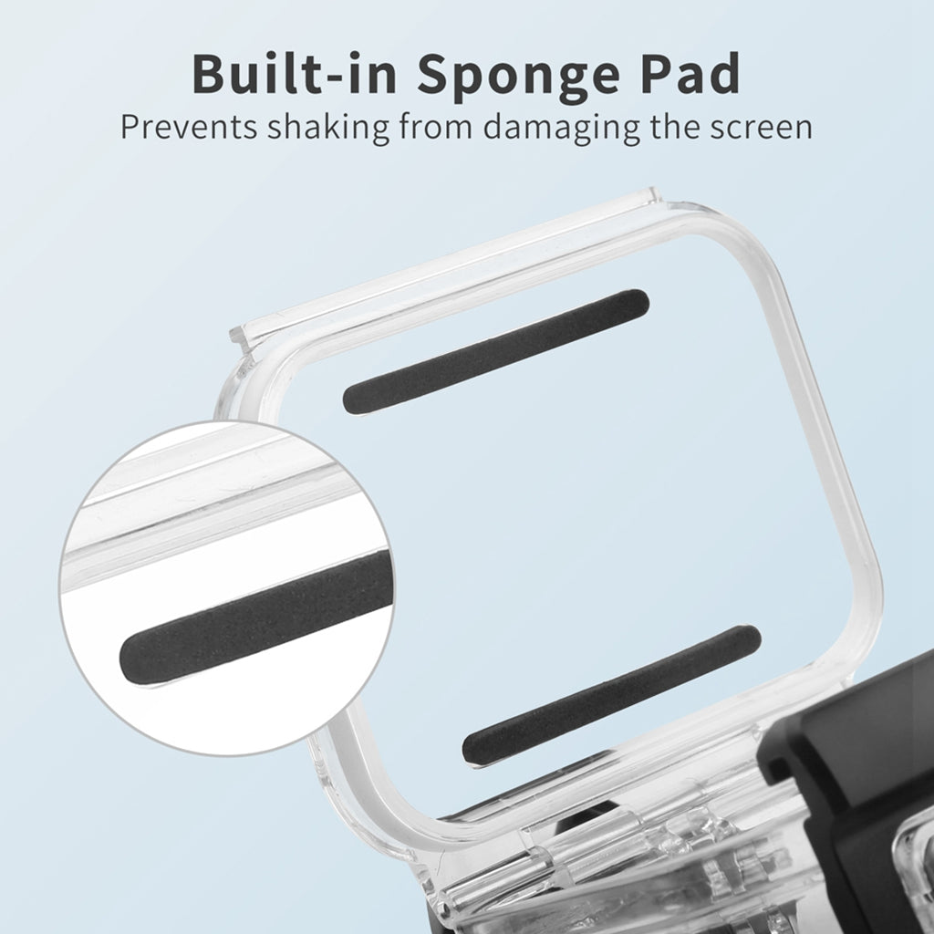 AT1226 60m Underwater Camera Diving Shell Waterproof Protective Housing Case with Metal Button for GoPro Hero 8