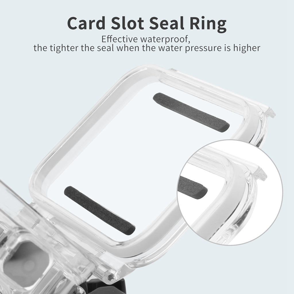 AT1226 60m Underwater Camera Diving Shell Waterproof Protective Housing Case with Metal Button for GoPro Hero 8