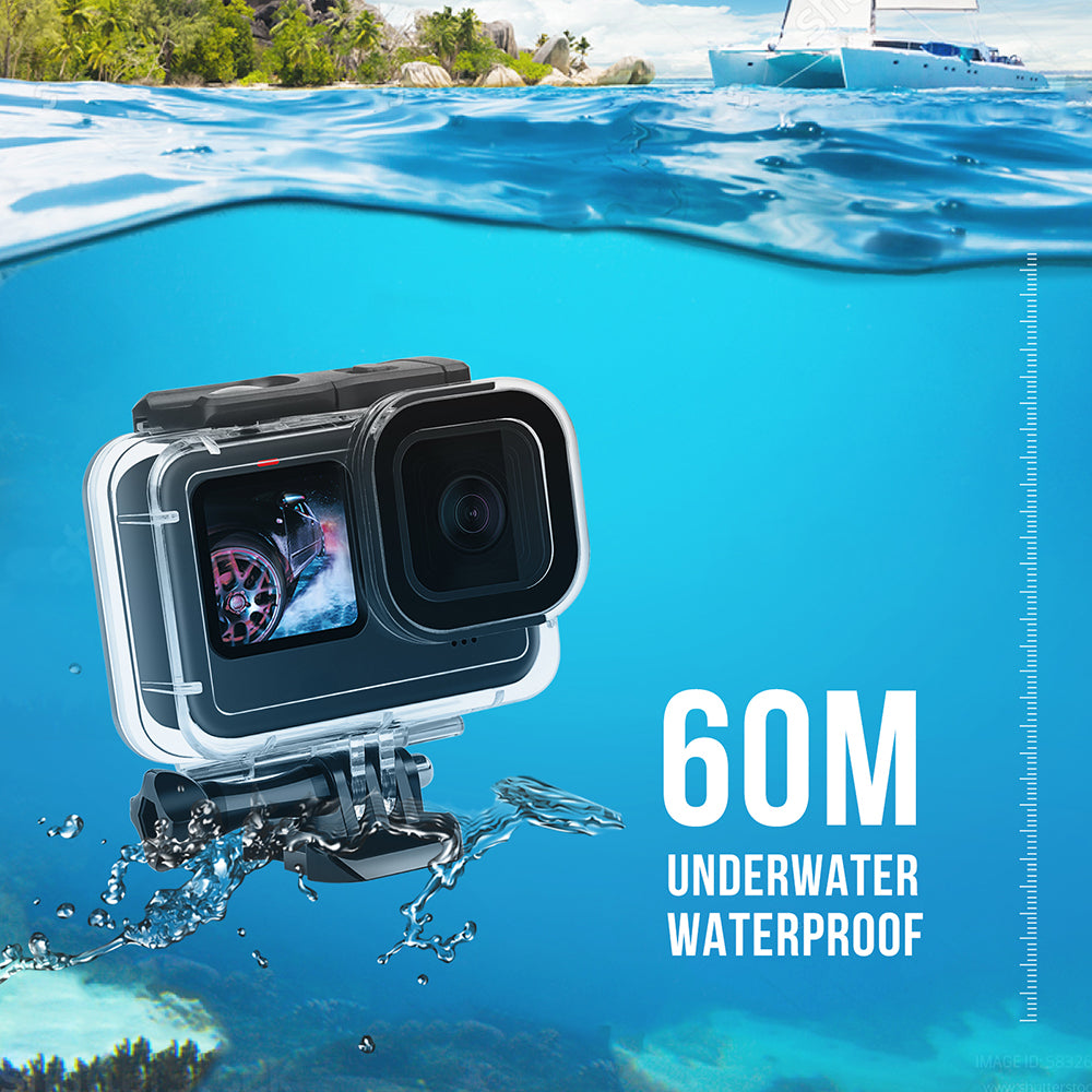 AT1243 60m Underwater Diving Shell Camera Waterproof Protective Housing Case for GoPro Hero 10/9