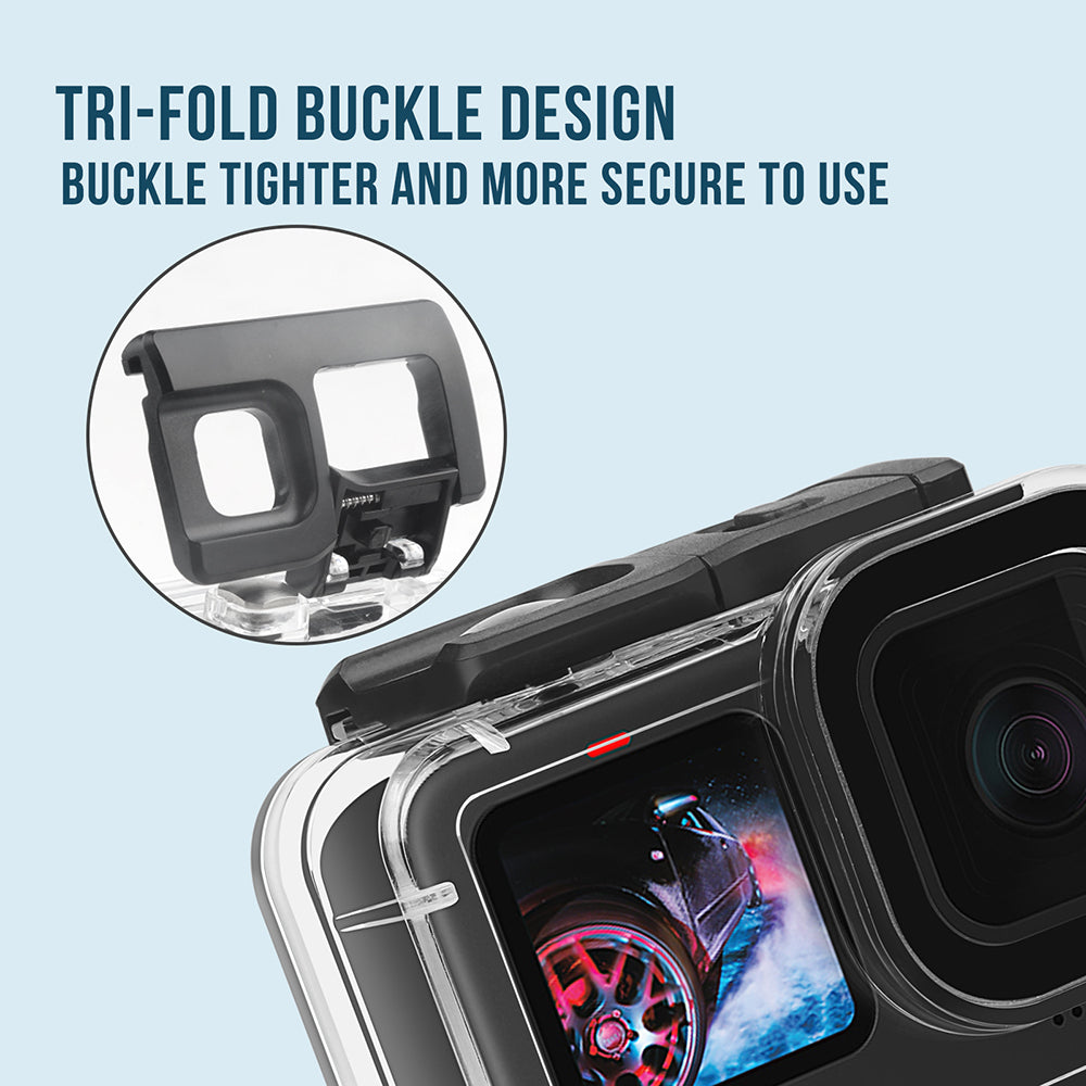 AT1243 60m Underwater Diving Shell Camera Waterproof Protective Housing Case for GoPro Hero 10/9