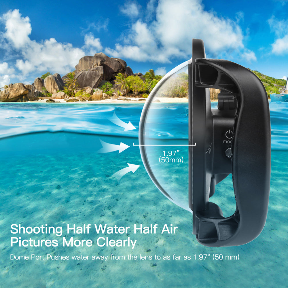 Shoot XTGP559 Dual Handle Waterproof Housing  Dome Port Protective Case for GoPro Hero 9/10