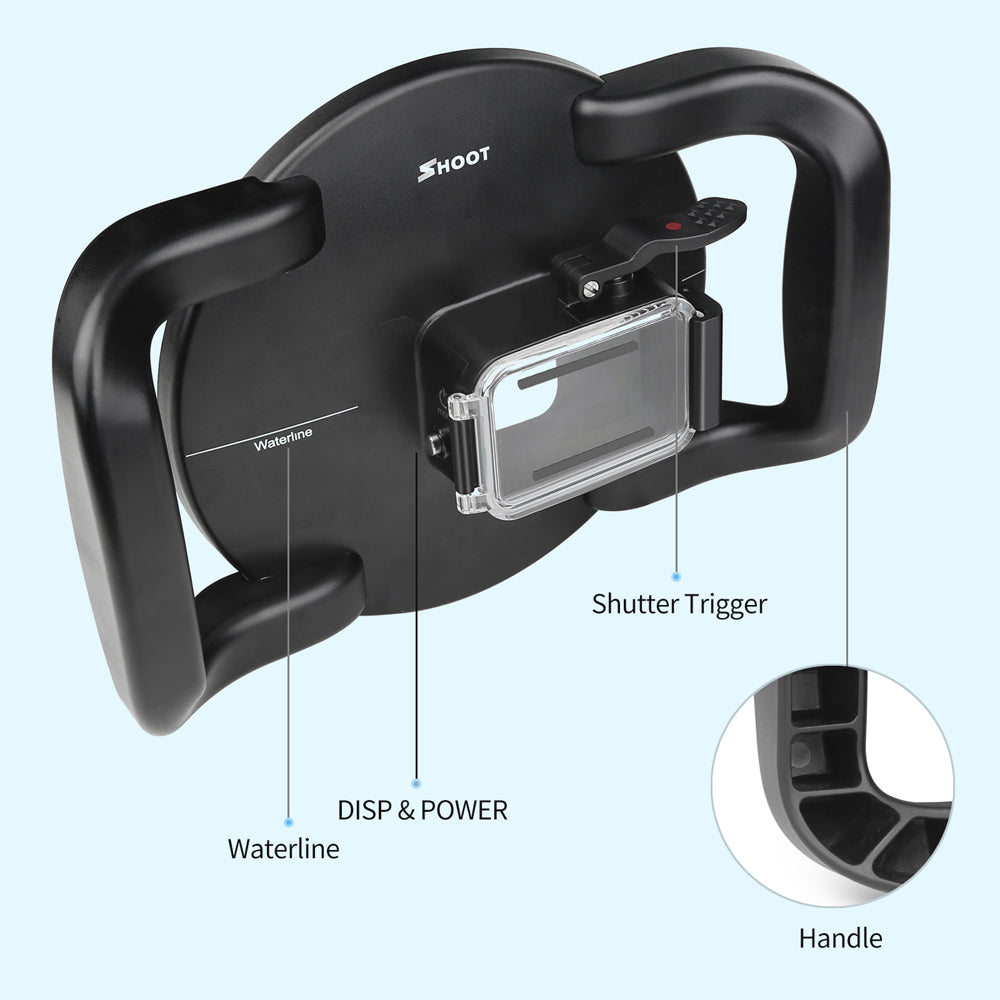 Shoot XTGP559 Dual Handle Waterproof Housing  Dome Port Protective Case for GoPro Hero 9/10