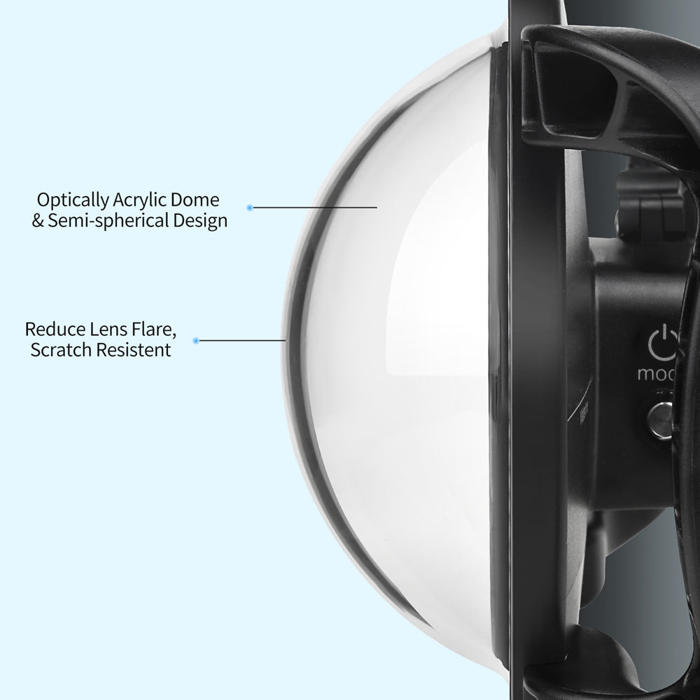 Shoot XTGP559 Dual Handle Waterproof Housing  Dome Port Protective Case for GoPro Hero 9/10