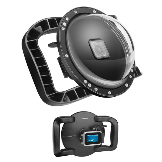 Shoot XTGP548 Underwater Dome Port Dual Handle Waterproof Housing Diving Protective Case for GoPro Hero 8