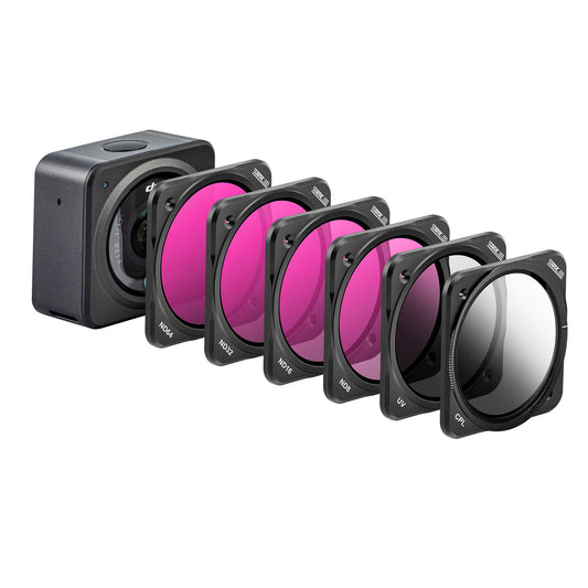 Uniqkart 1110288 6Pcs/Set CPL UV ND8/16/32/64 Lens Filters Kit HD Optical Glass Camera Lens Filters for DJI Action 2