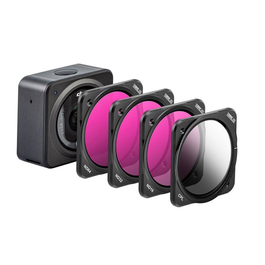 Uniqkart 1110289 4Pcs/Set HD Optical Glass CPL ND16/32/64 Camera Lens Filters Kit for DJI Action 2
