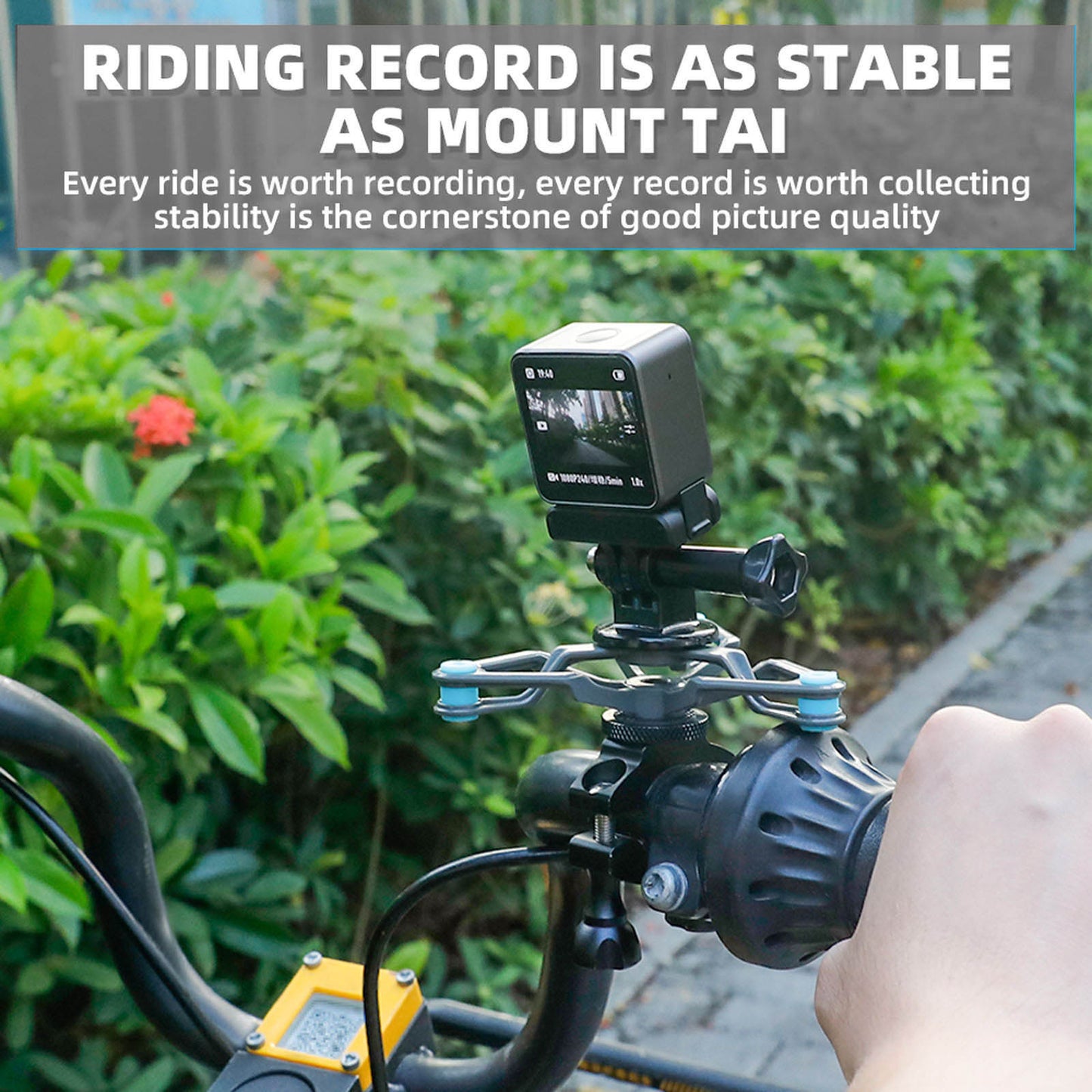 Uniqkart 1176200 Bike Bicycle Shock-absorbing Camera Holder Bracket Set for DJI Osmo Action 1/2 / GoPro