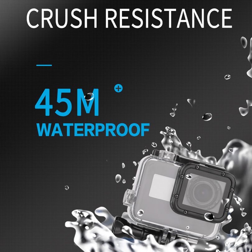 Uniqkart GP-WTP-504 45m Underwater Diving Shell Transparent Waterproof Camera Protective Housing Case for GoPro Hero 7 / 6 / 5