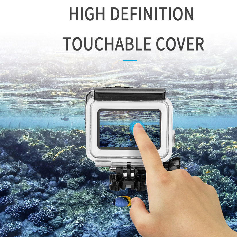Uniqkart GP-WTP-504 45m Underwater Diving Shell Transparent Waterproof Camera Protective Housing Case for GoPro Hero 7 / 6 / 5