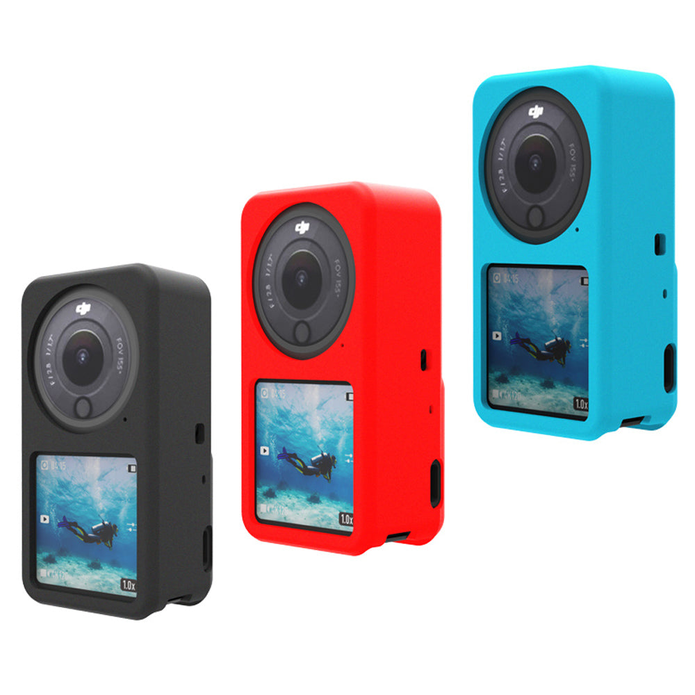 AGDY05 Shockproof Soft Silicone Case Camera Protective Sleeve Cover for DJI Action 2 - Blue
