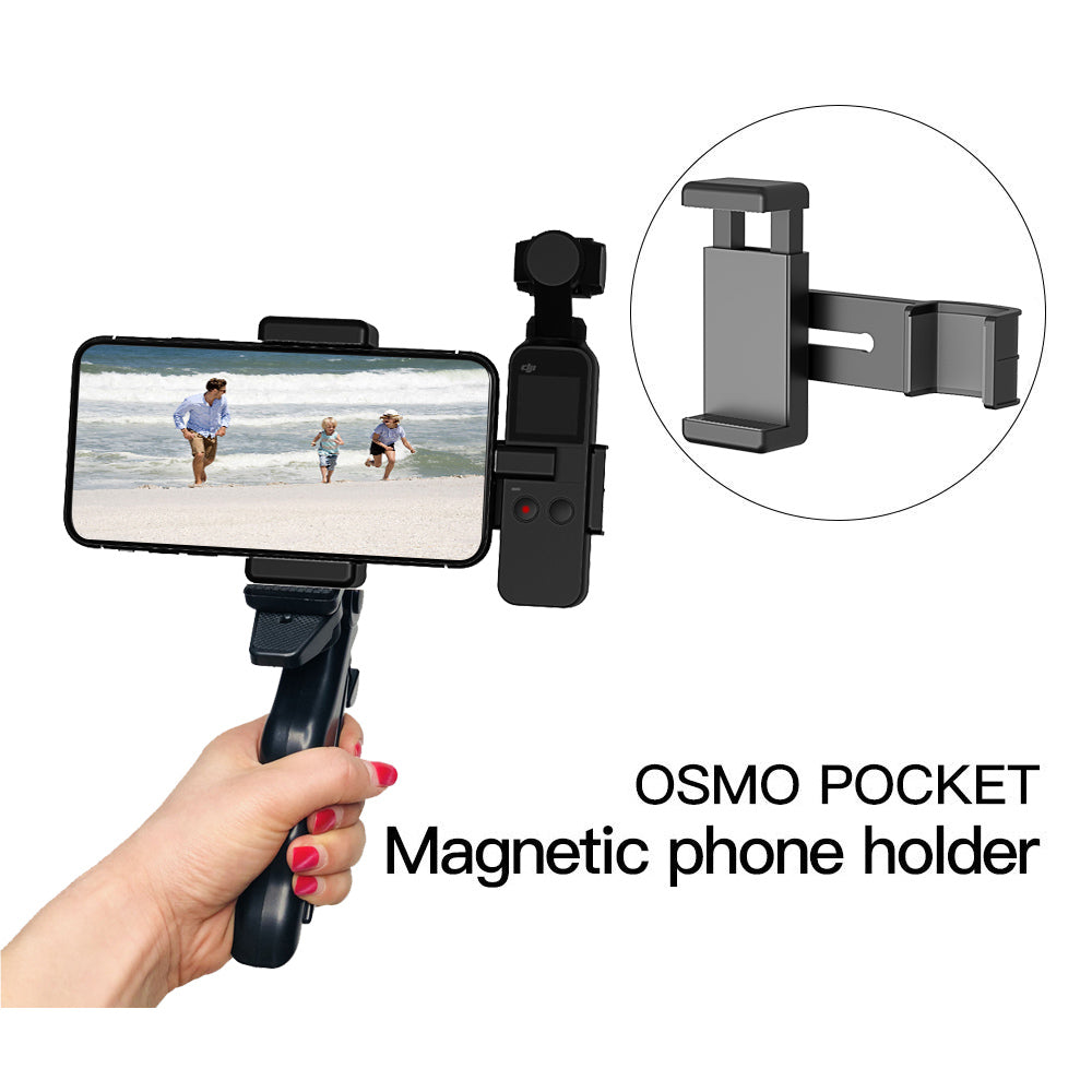 AGDY29 Desktop Tripod Mobile Phone Securing Clip Holder Extended Bracket for DJI Osmo Pocket/Pocket 2