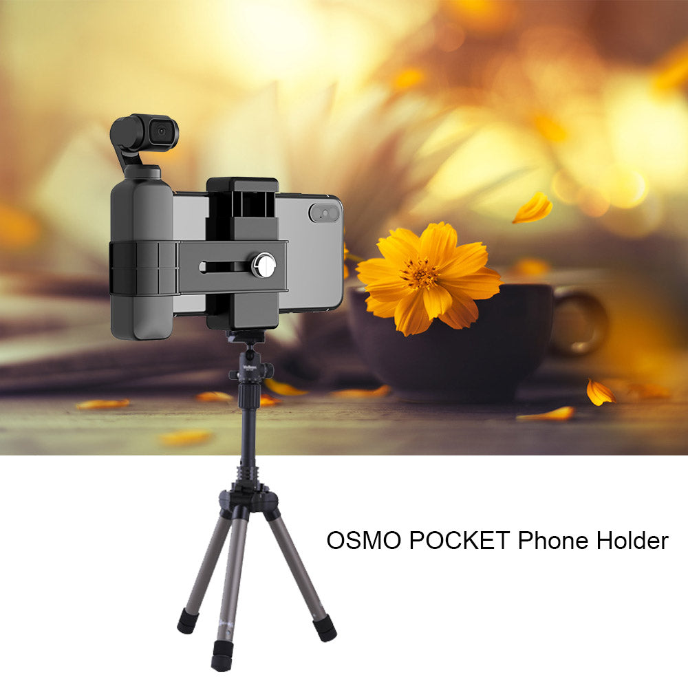 AGDY29 Desktop Tripod Mobile Phone Securing Clip Holder Extended Bracket for DJI Osmo Pocket/Pocket 2