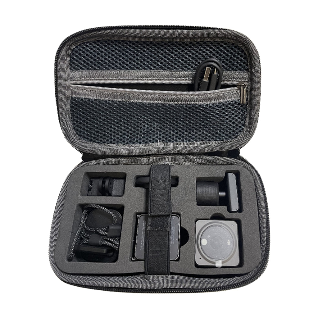 AGDY02 Waterproof Nylon Storage Case Portable Zipper Bag for DJI Action 2 Drone Accessories - Black