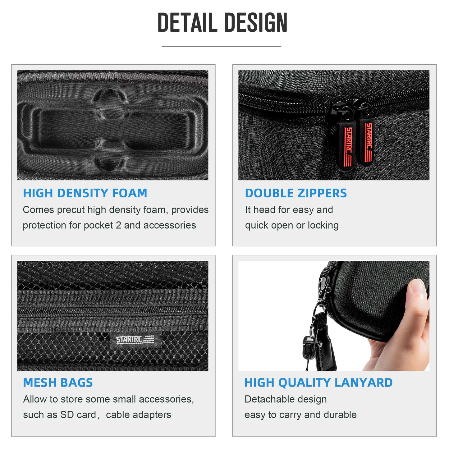 Uniqkart 1110379 Anti-Drop Speciallized Portable Large Capacity Storage Bag with Handy Strap for DJI Osmo Pocket 2