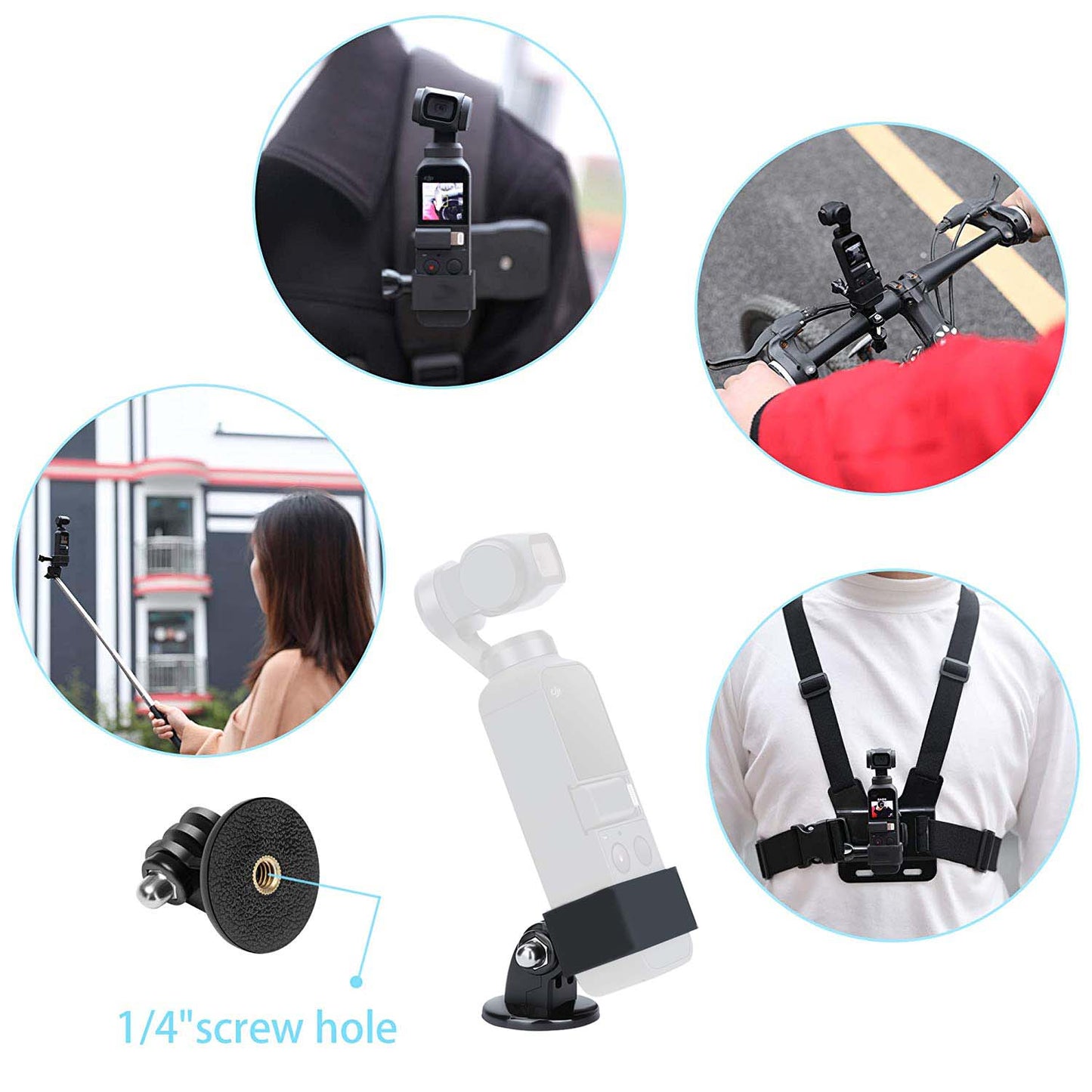 Camera Frame Bracket Holder Mount Stand with 1/4 Adapter and Screw for DJI Osmo Pocket/Pocket 2