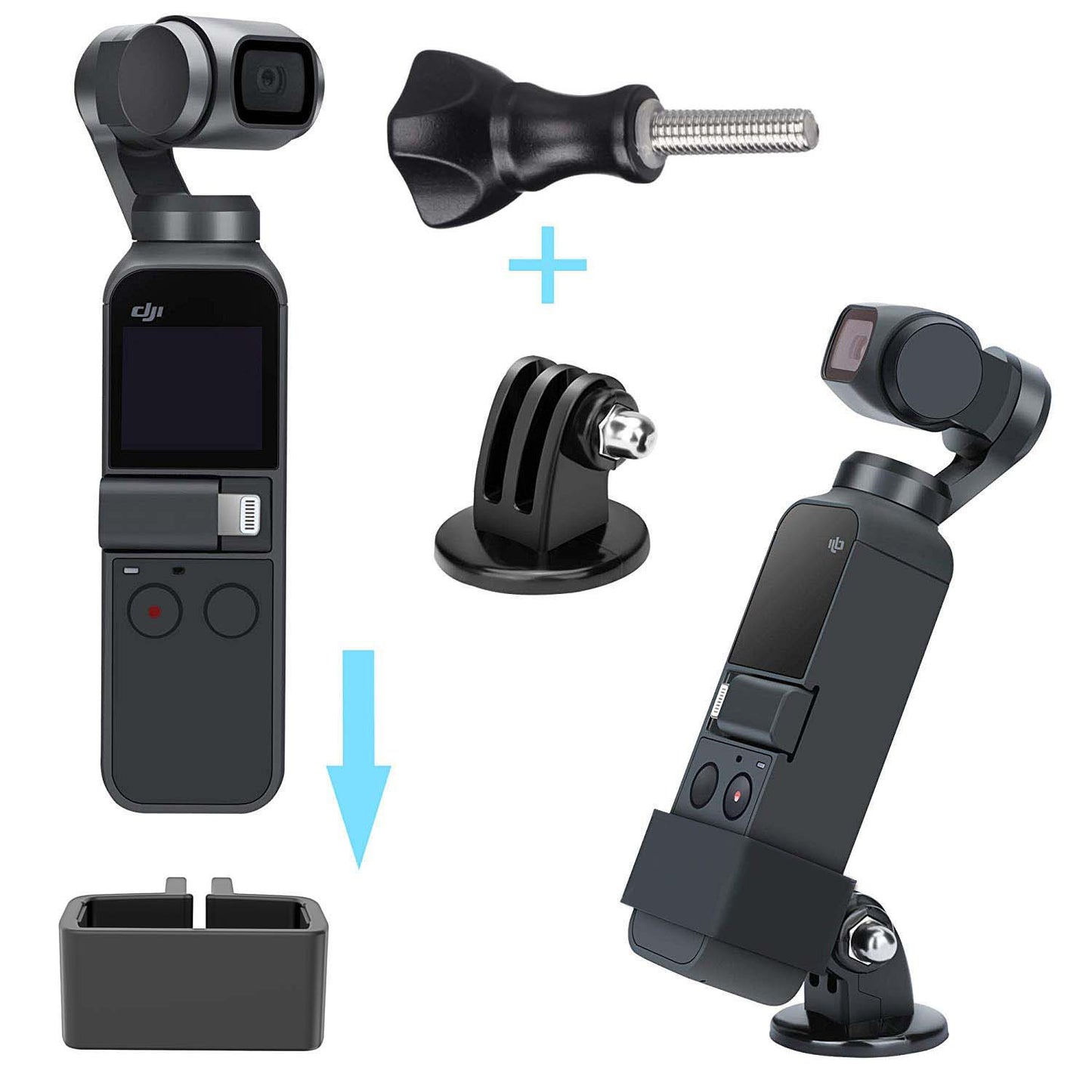 Camera Frame Bracket Holder Mount Stand with 1/4 Adapter and Screw for DJI Osmo Pocket/Pocket 2