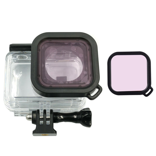 AI18 Waterproof Camera Lens Filter for Insta360 One R Waterproof Diving Case - Pink