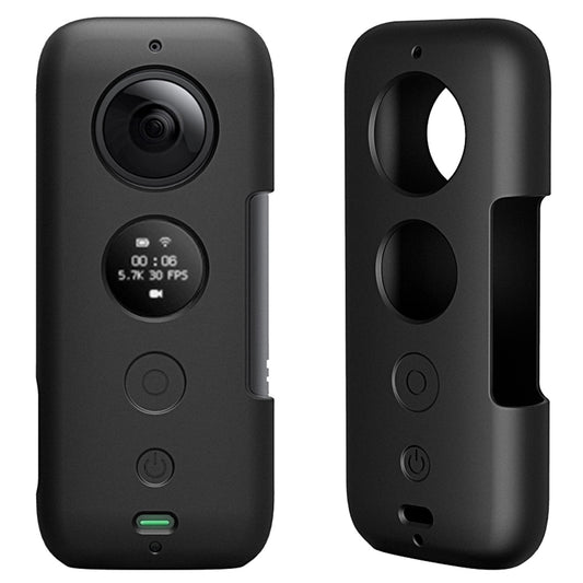 AI03 Flexible Silicone Anti-scratch Camera Sleeve Cover + Lens Protection Cover for Insta360 ONE X Panorama Camera - Black