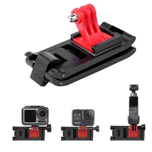 Uniqkart TY-Q9261 Sports Camera Backpack Clip Mount Adapter for DJI Action 2 / GoPro 10 / GoPro 9 / Insta360 One R