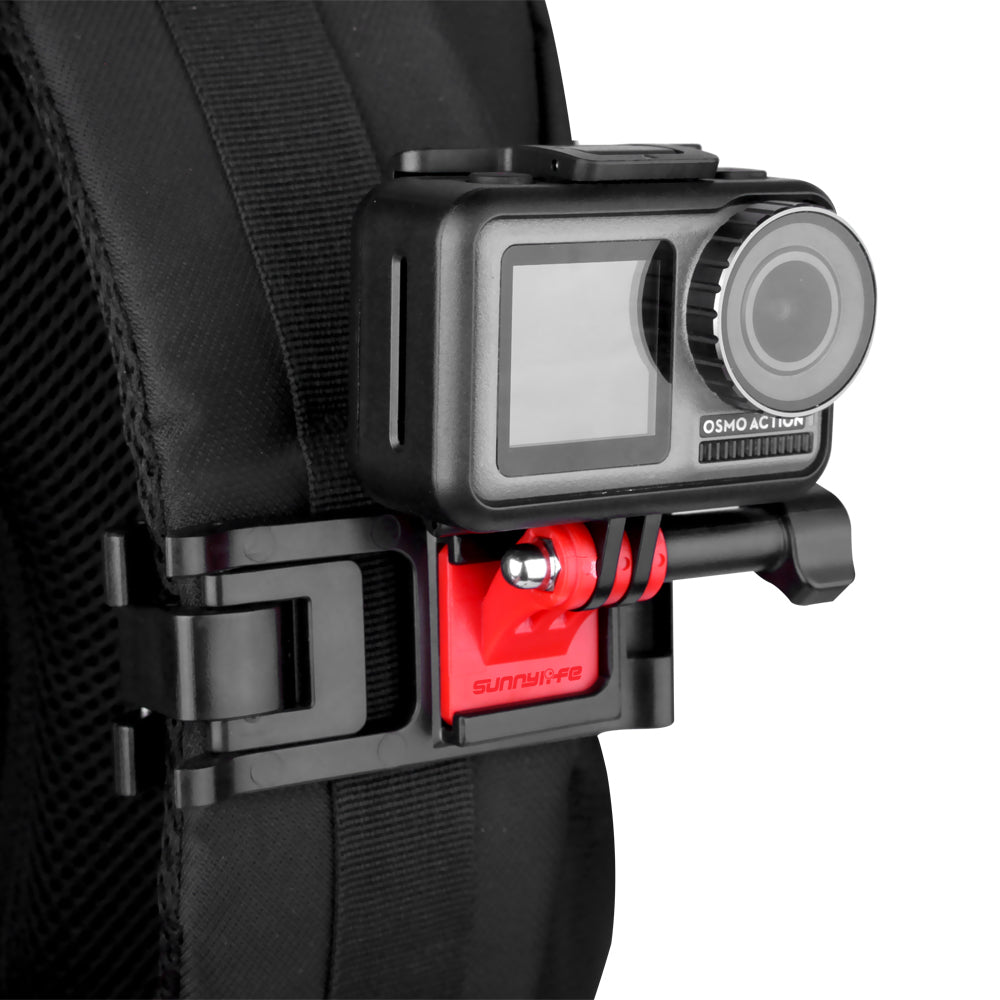 Uniqkart TY-Q9261 Sports Camera Backpack Clip Mount Adapter for DJI Action 2 / GoPro 10 / GoPro 9 / Insta360 One R