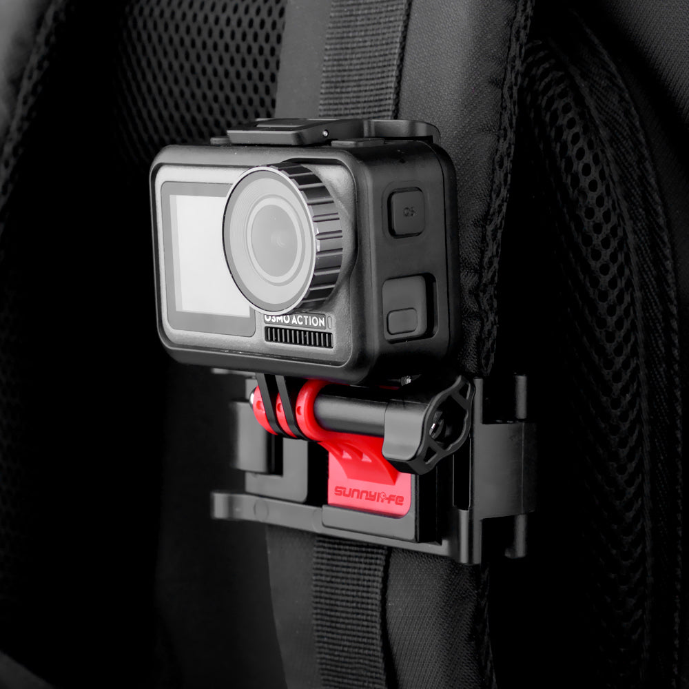 Uniqkart TY-Q9261 Sports Camera Backpack Clip Mount Adapter for DJI Action 2 / GoPro 10 / GoPro 9 / Insta360 One R