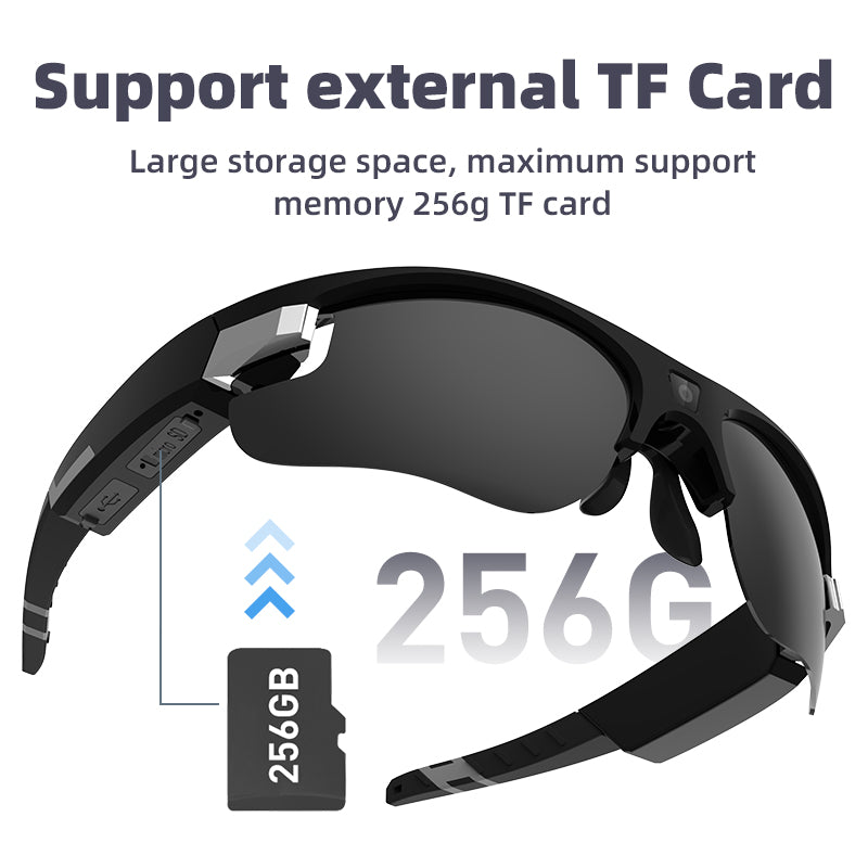 WS32 Multifunctional Smart Camera Glasses Support 256G TF Card Digital Glasses HD 1080P H.264 Video Glasses for Outdoor Riding