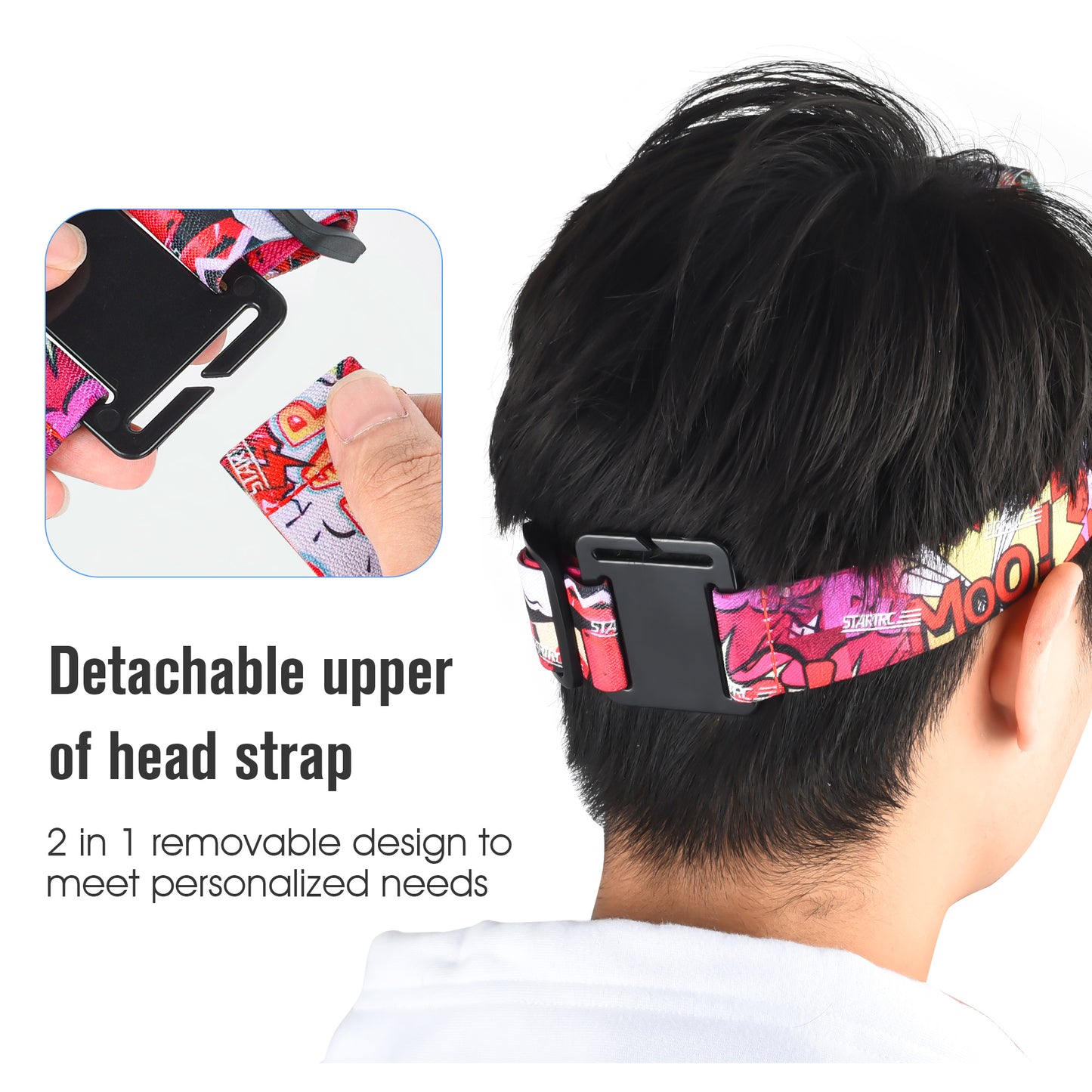 Uniqkart Phone Clip Holder Head Strap Camera Mount Holder Kit for OSMO/GoPro/DJI/Insta360 - Red