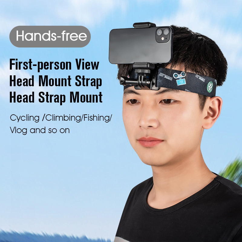 Uniqkart Phone Clip Holder Head Strap Camera Mount Holder Kit for OSMO/GoPro/DJI/Insta360 - Black