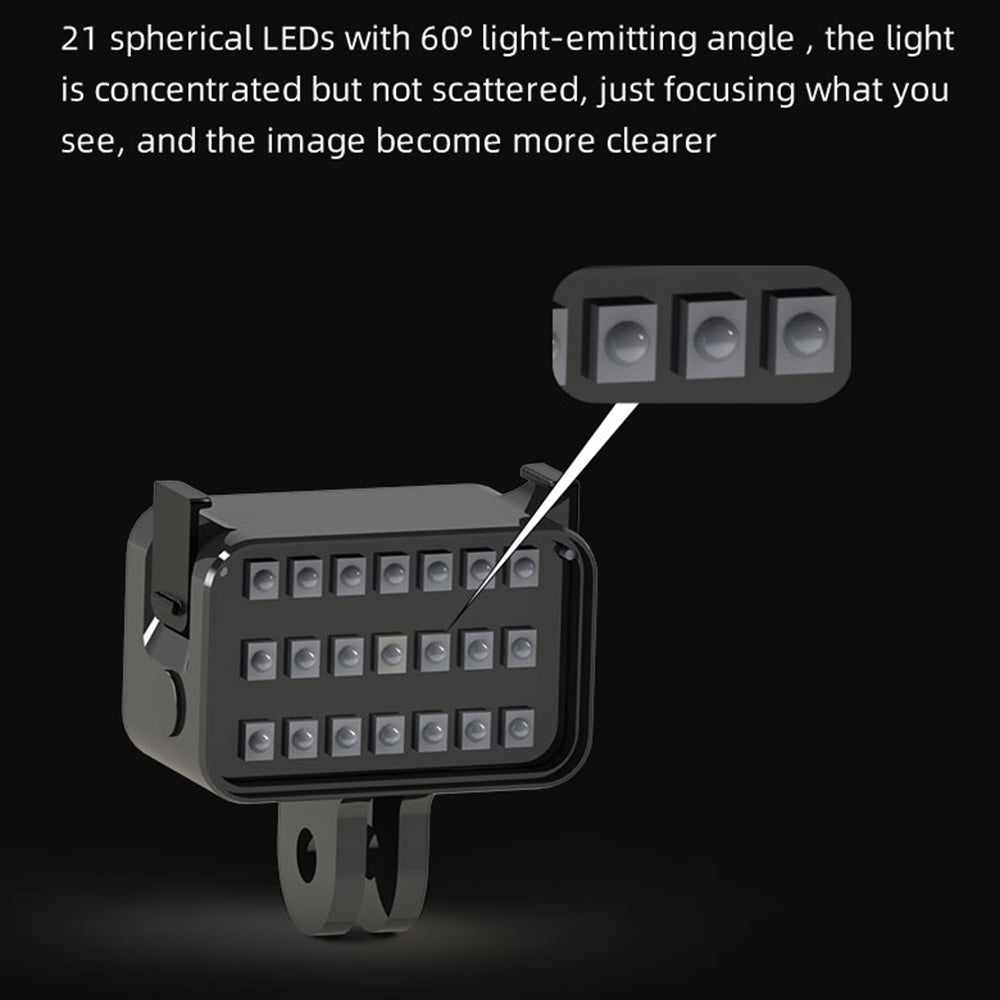 HTX N6-OA2BG For DJI Action 2 Magnetic Installation Fill Light Mini Size 6500K LED Video Light Vlog Fill Light