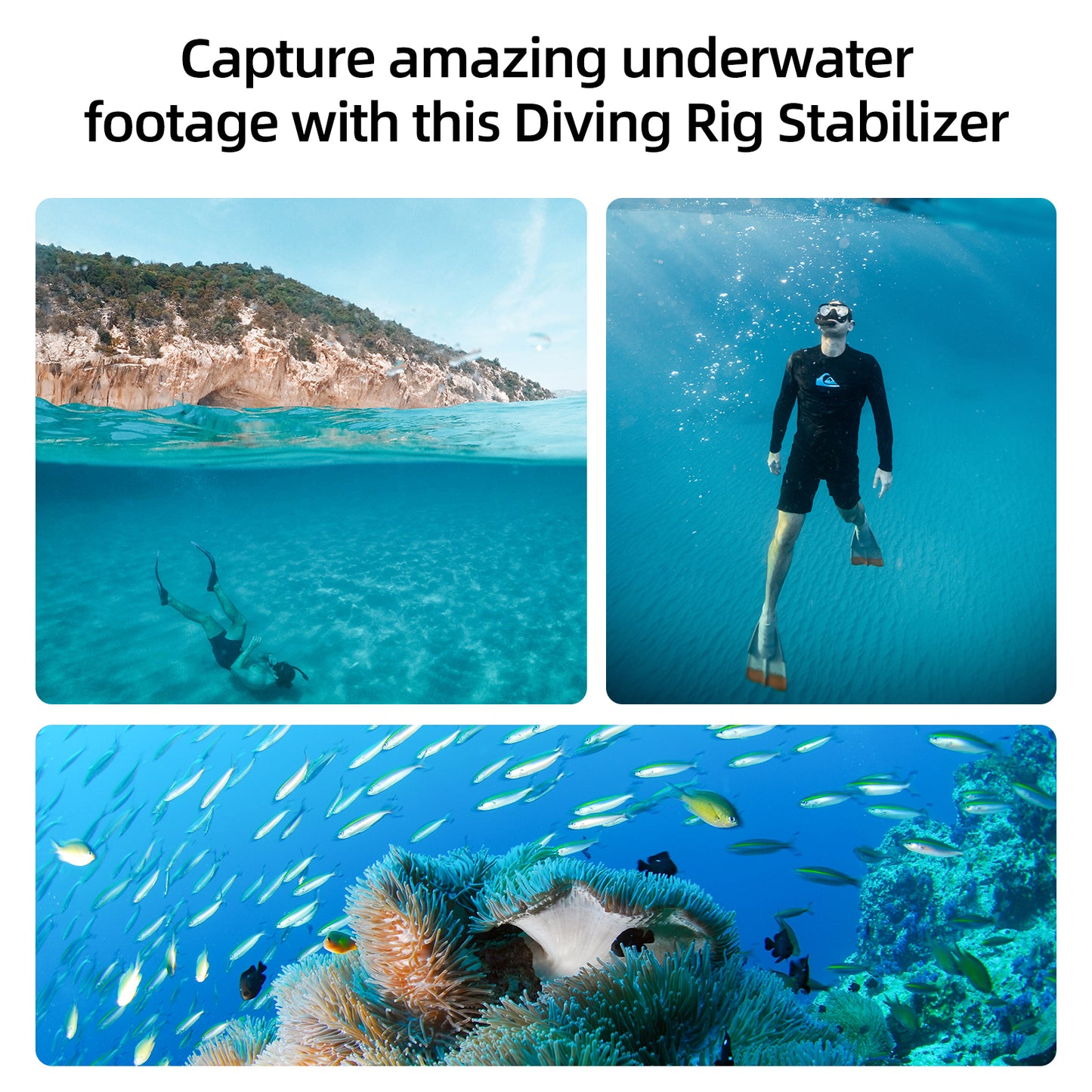 Uniqkart GP-LGT-004 Sports Camera Diving Rig Stabilizer for DJI Insta 360 GoPro Hero Dome Port