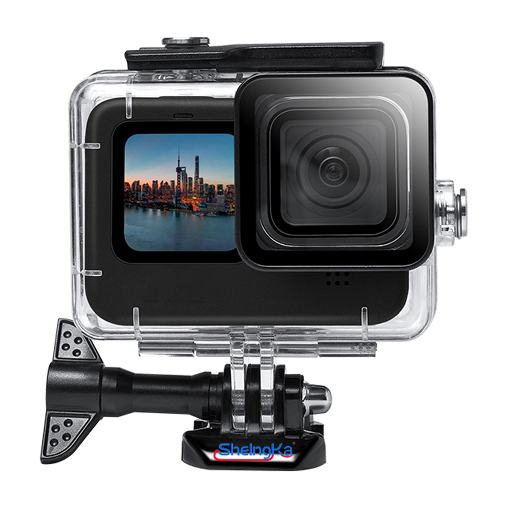 Uniqkart FLW362 for GoPro Hero 9/10 40m Underwater Camera Diving Shell Waterproof Housing Case with Metal Button