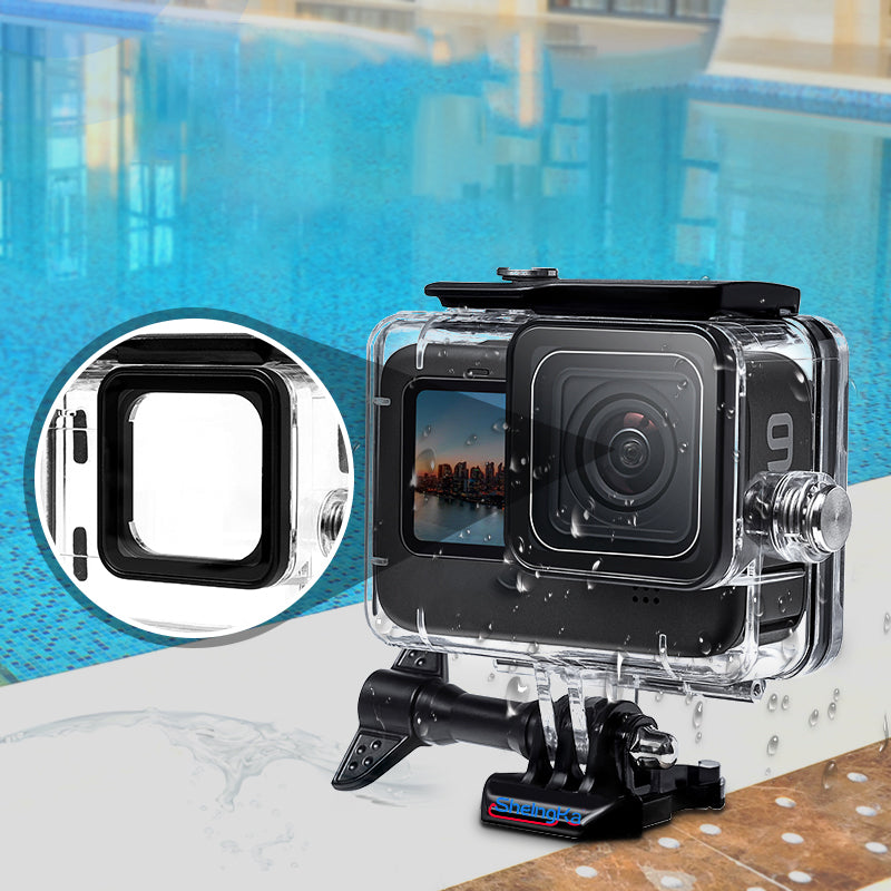 Uniqkart FLW362 for GoPro Hero 9/10 40m Underwater Camera Diving Shell Waterproof Housing Case with Metal Button